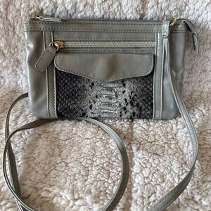 Unbranded Gray snake skin design faux Leather Crossbody Bag
